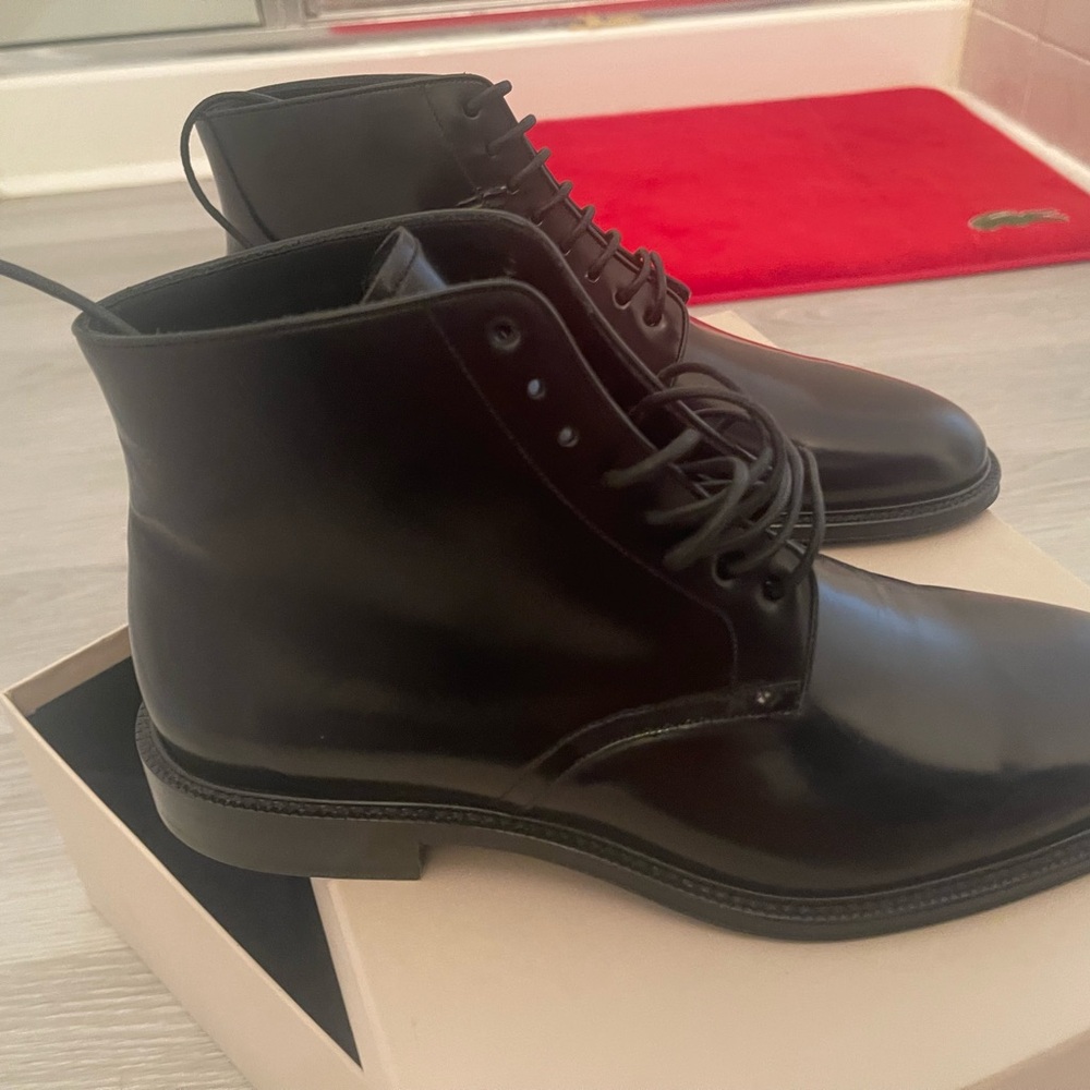Black Leather Men's Boots - Picture 3 of 4